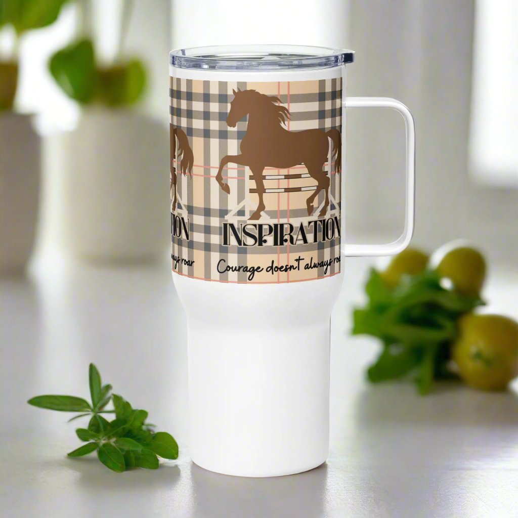 Eco travel mug with handle and horse design. Perfect for horse lovers - Fitz & Willow