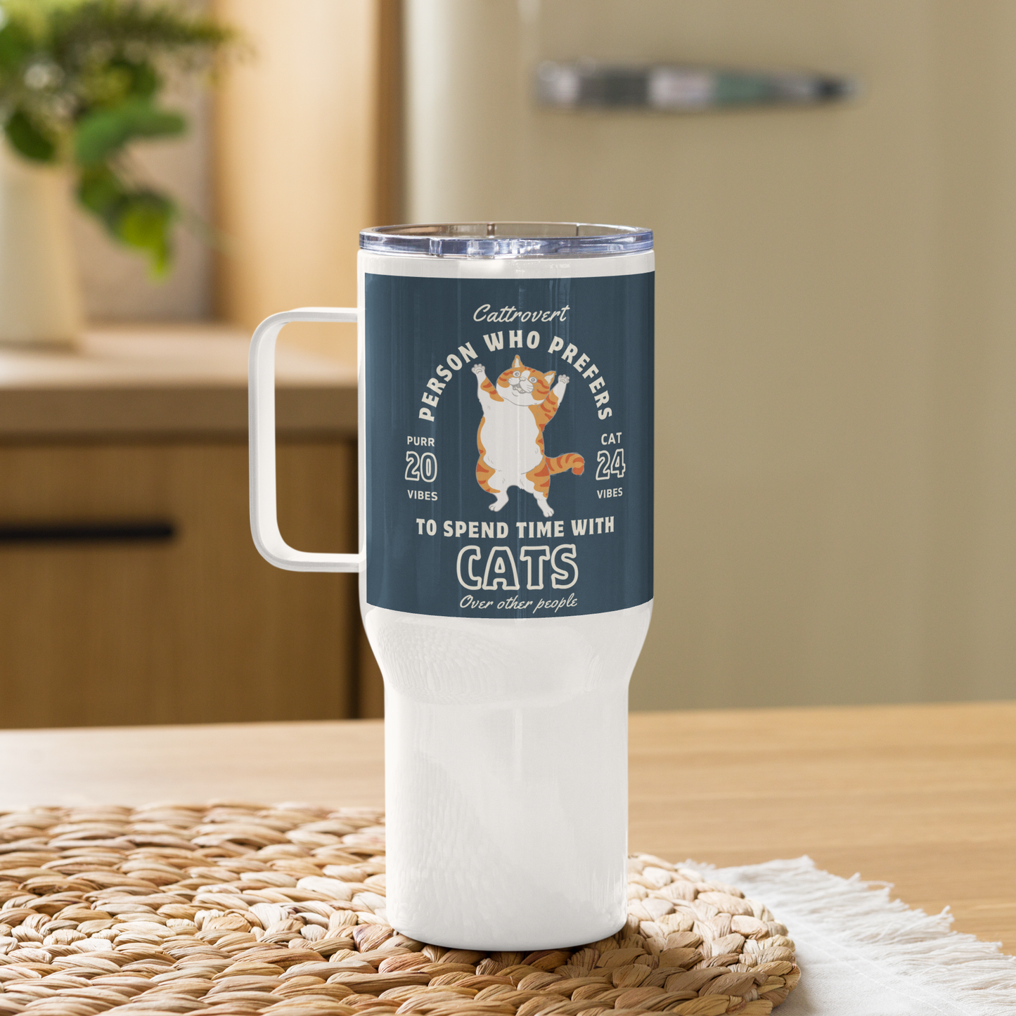 Cattrovert, Travel mug with handle - Fitz & Willow