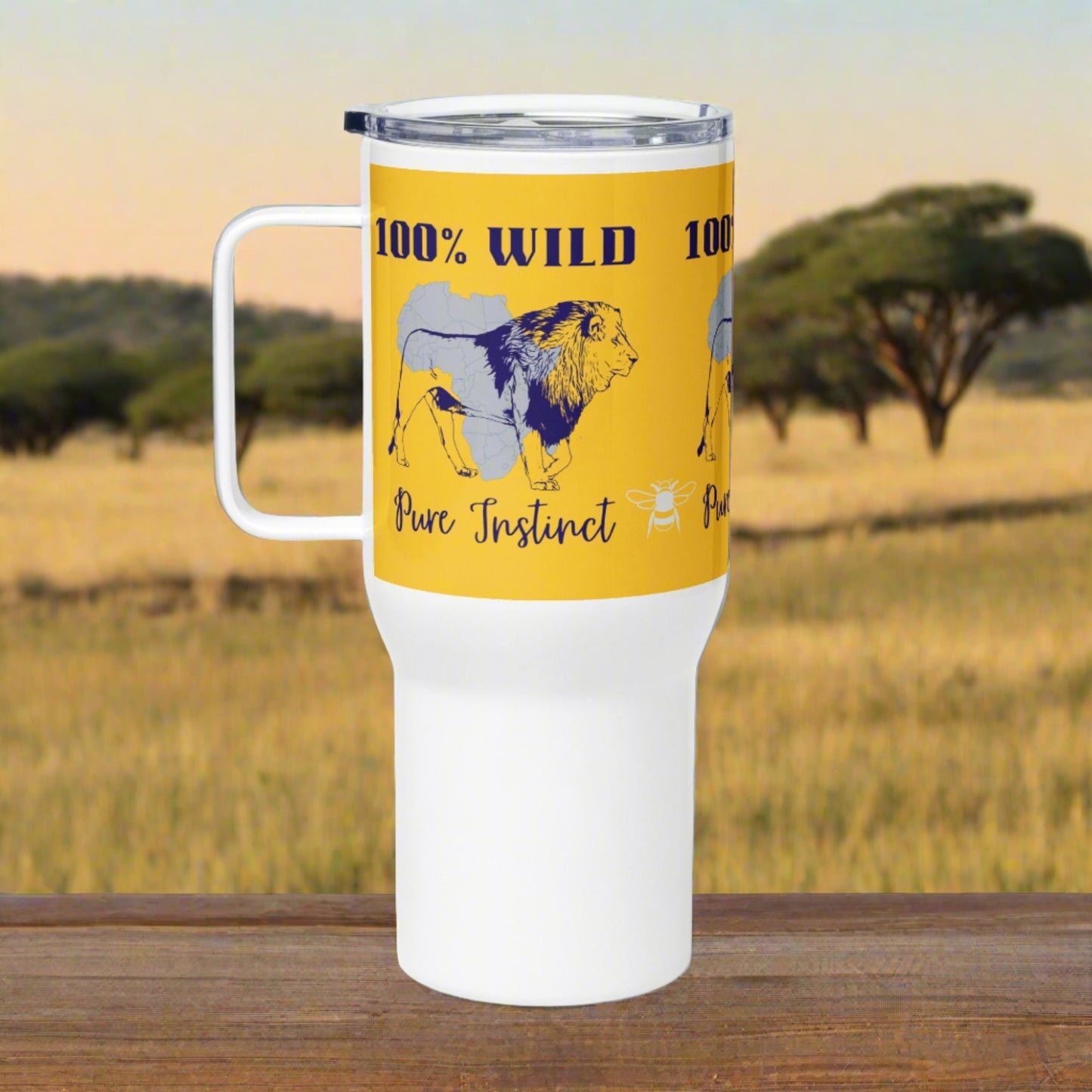 African Lion, Travel mug with handle - Fitz & Willow