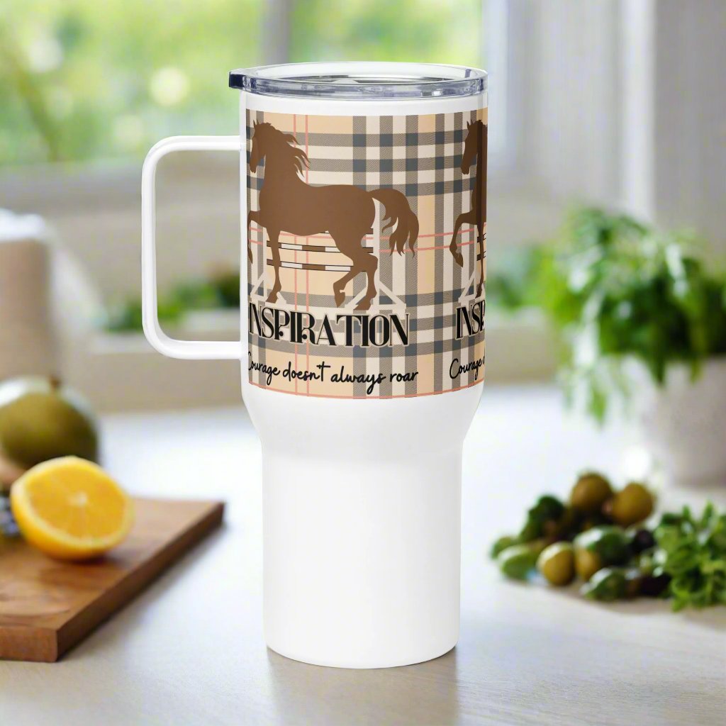 Eco travel mug with handle and horse design. Perfect for horse lovers - Fitz & Willow