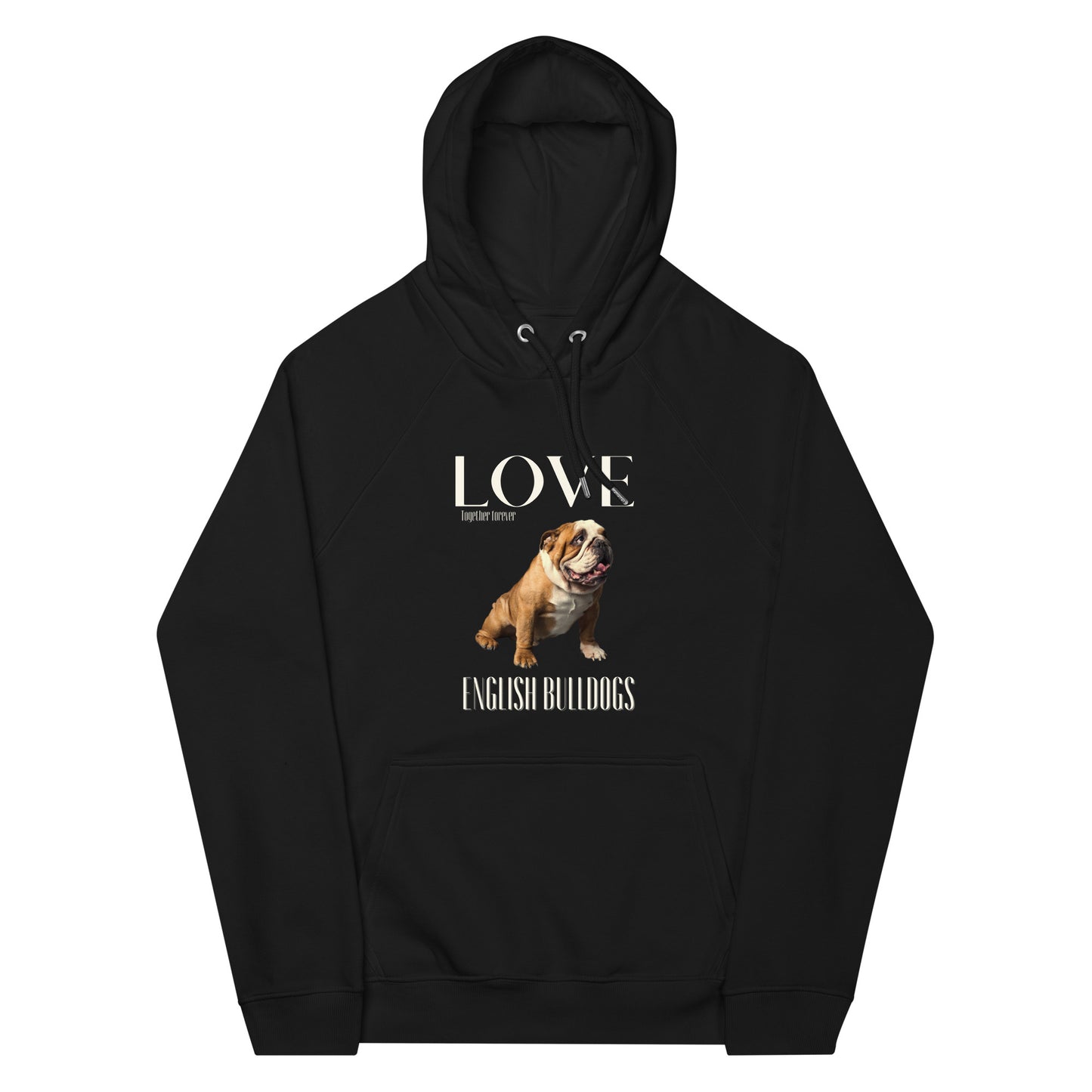 English Bulldog Lover eco hoodie, - Fitz & Willow