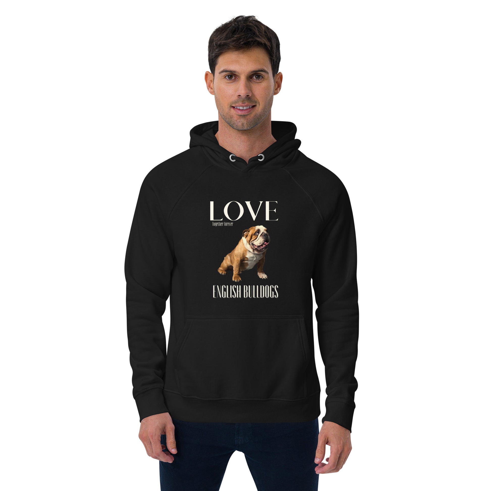 English Bulldog Lover eco hoodie, - Fitz & Willow