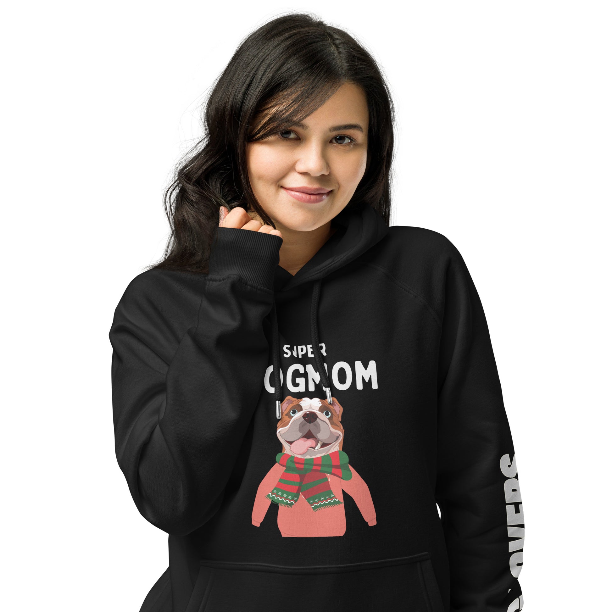 Super Dog Mom, Unisex eco raglan hoodie - Fitz & Willow