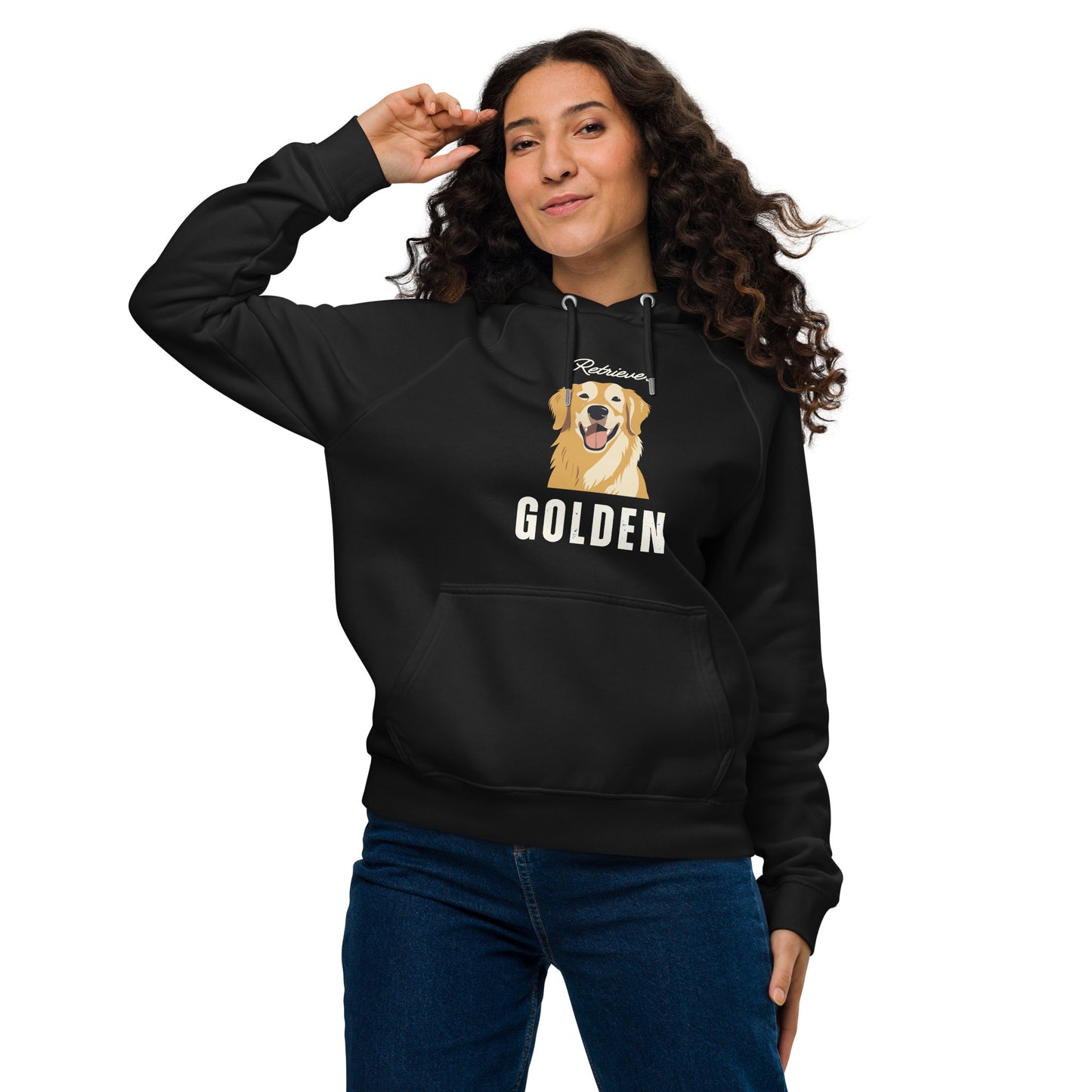 Golden Retriever, Unisex eco raglan hoodie - Fitz & Willow