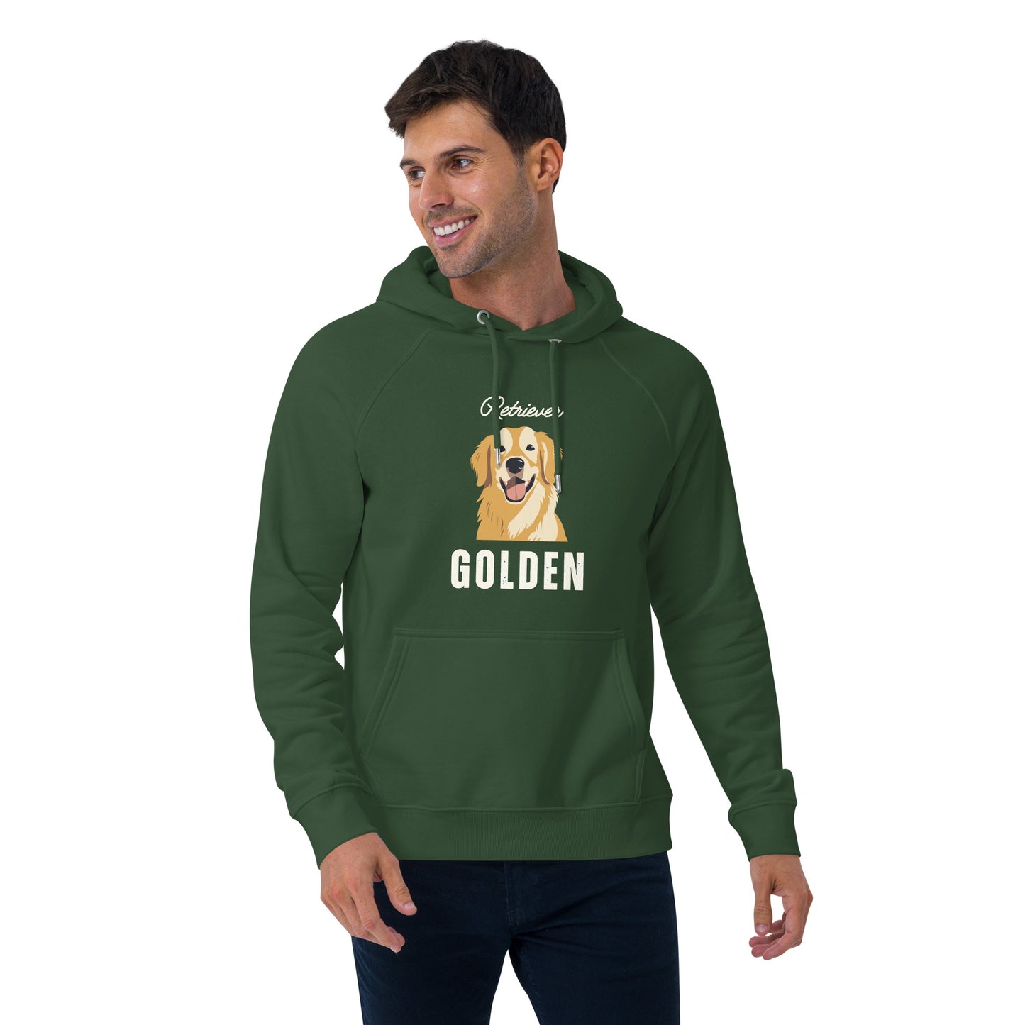 Golden Retriever, Unisex eco raglan hoodie - Fitz & Willow