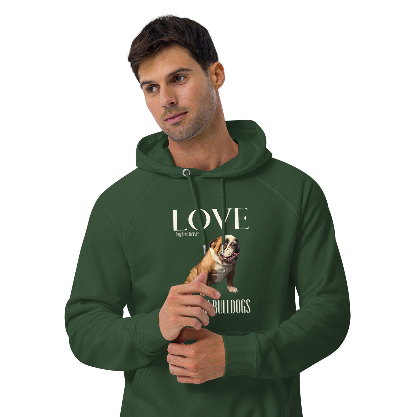 English Bulldog Lover eco hoodie, - Fitz & Willow