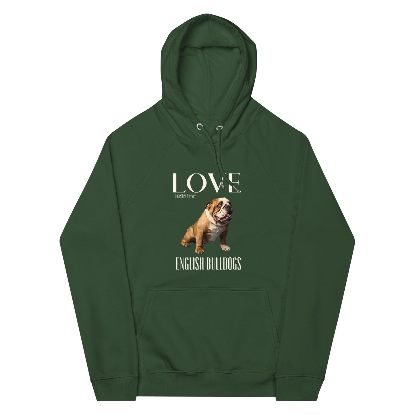 English Bulldog Lover eco hoodie, - Fitz & Willow