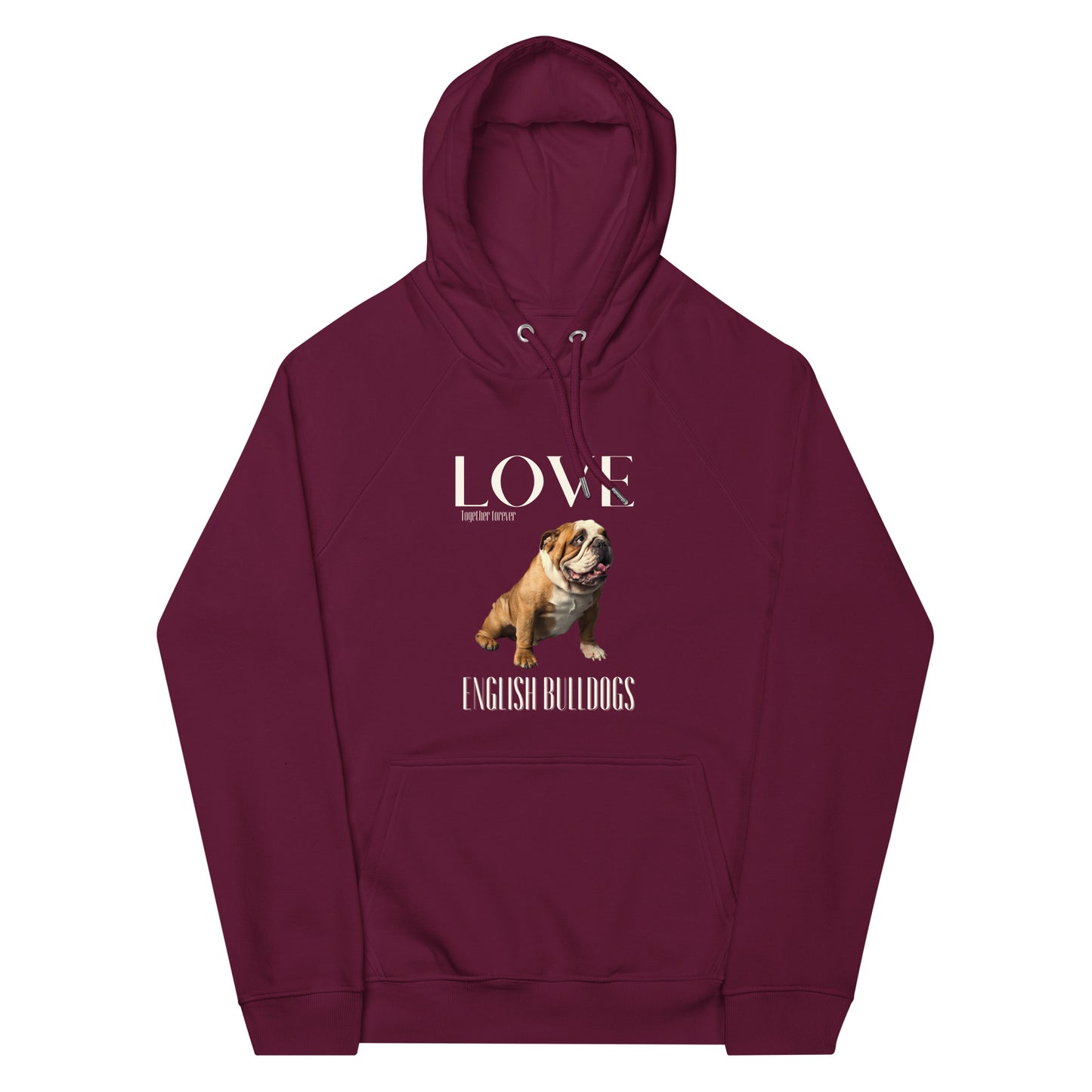 English Bulldog Lover eco hoodie, - Fitz & Willow