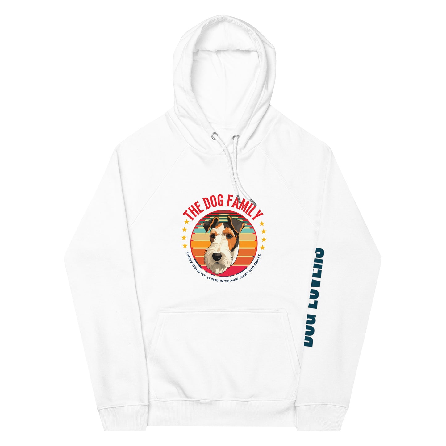 Dog family, Unisex organic raglan hoodie - Fitz & Willow