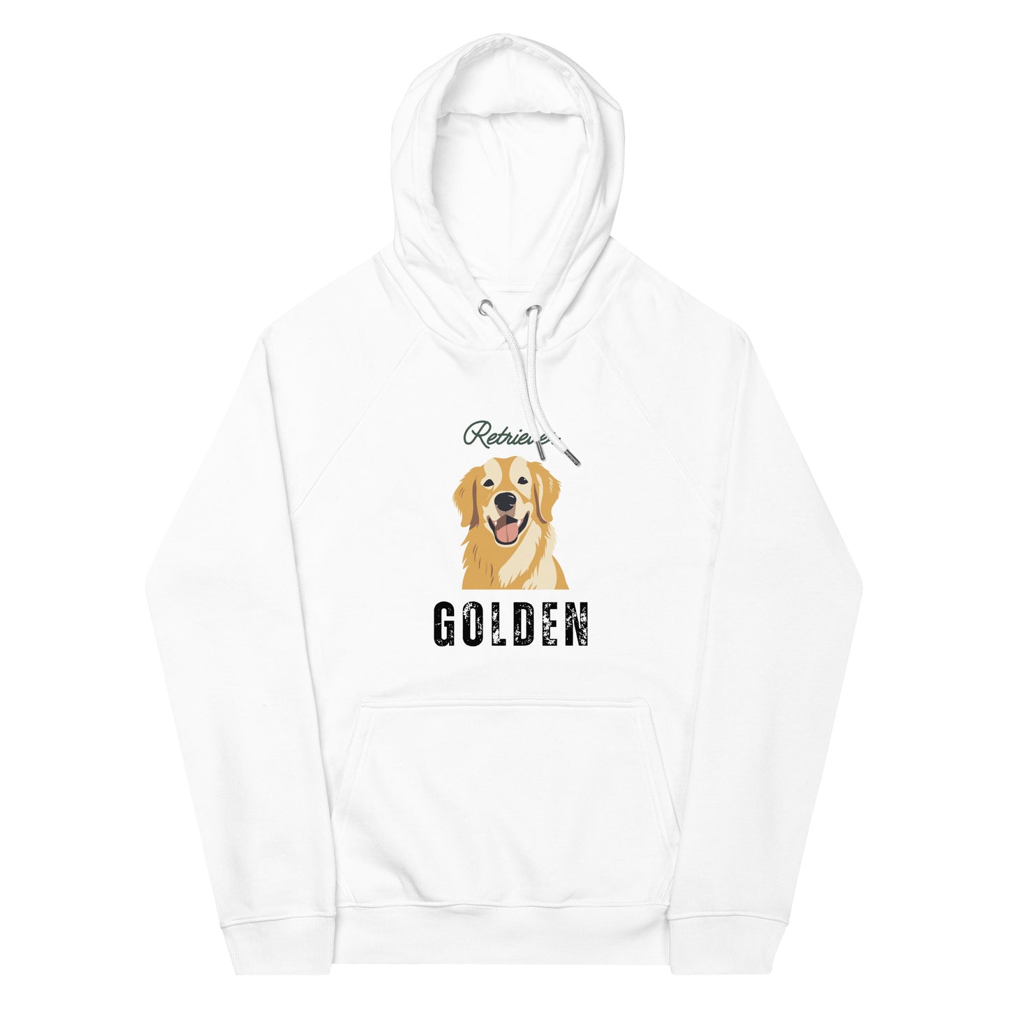 Golden Retriever, Unisex eco raglan hoodie - Fitz & Willow