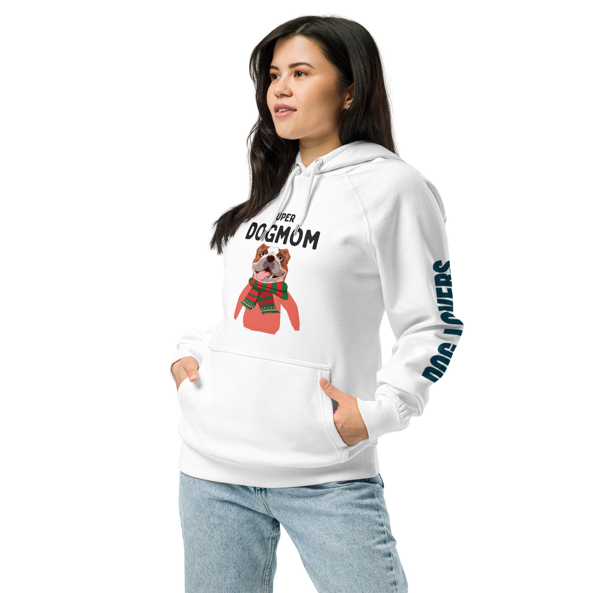 Super Dog Mom, Unisex eco raglan hoodie - Fitz & Willow