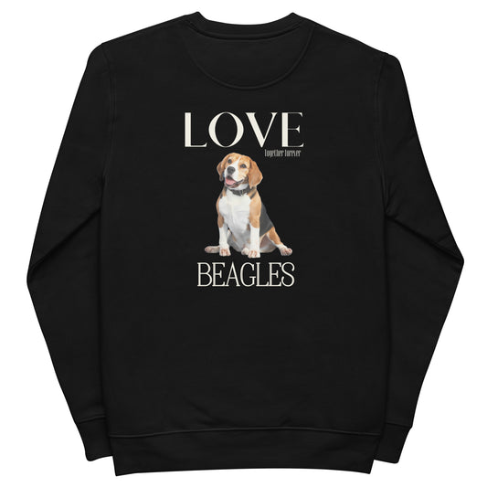 Unisex eco sweatshirt, Love Beagles - Fitz & Willow