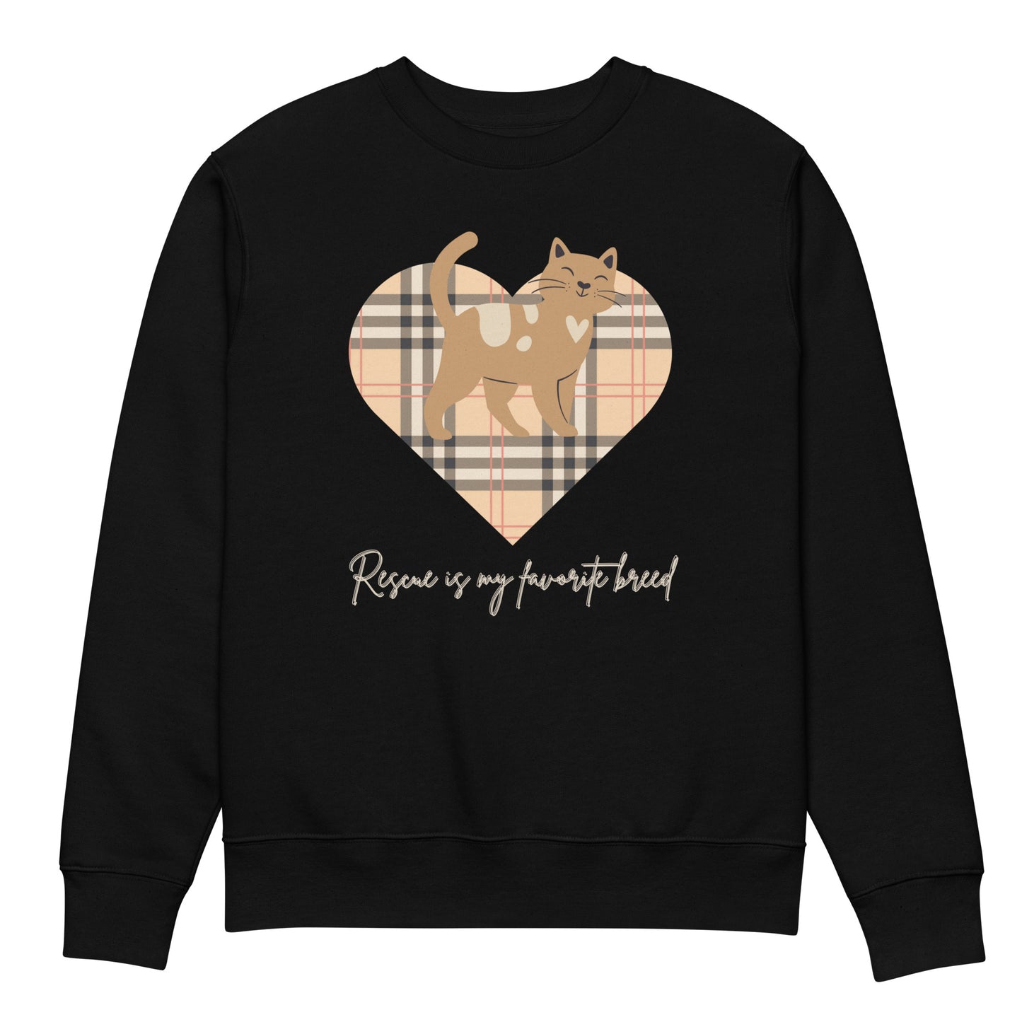 100% Organic Cotton Cat Lover Sweatshirt - Rescue is My Breed - Fitz & Willow