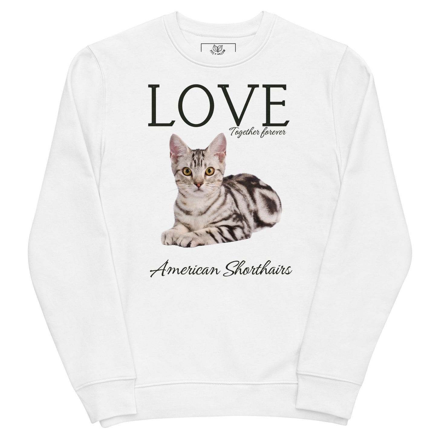 American shorthair cat , eco sweatshirt - Fitz & Willow