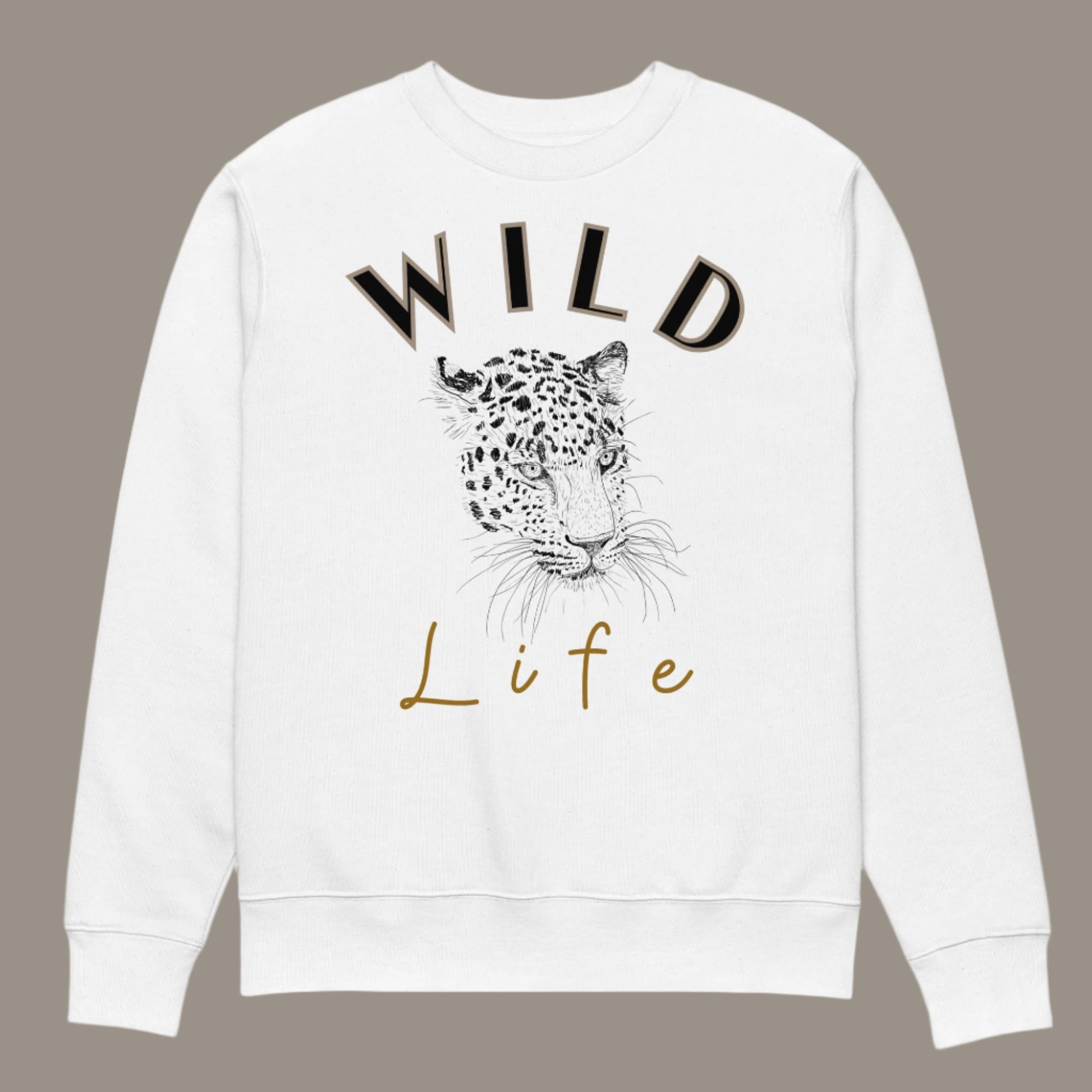 Vegan Leopard Print Sweatshirt - Wild Life Organic Cotton by Fitz & Willow - Fitz & Willow