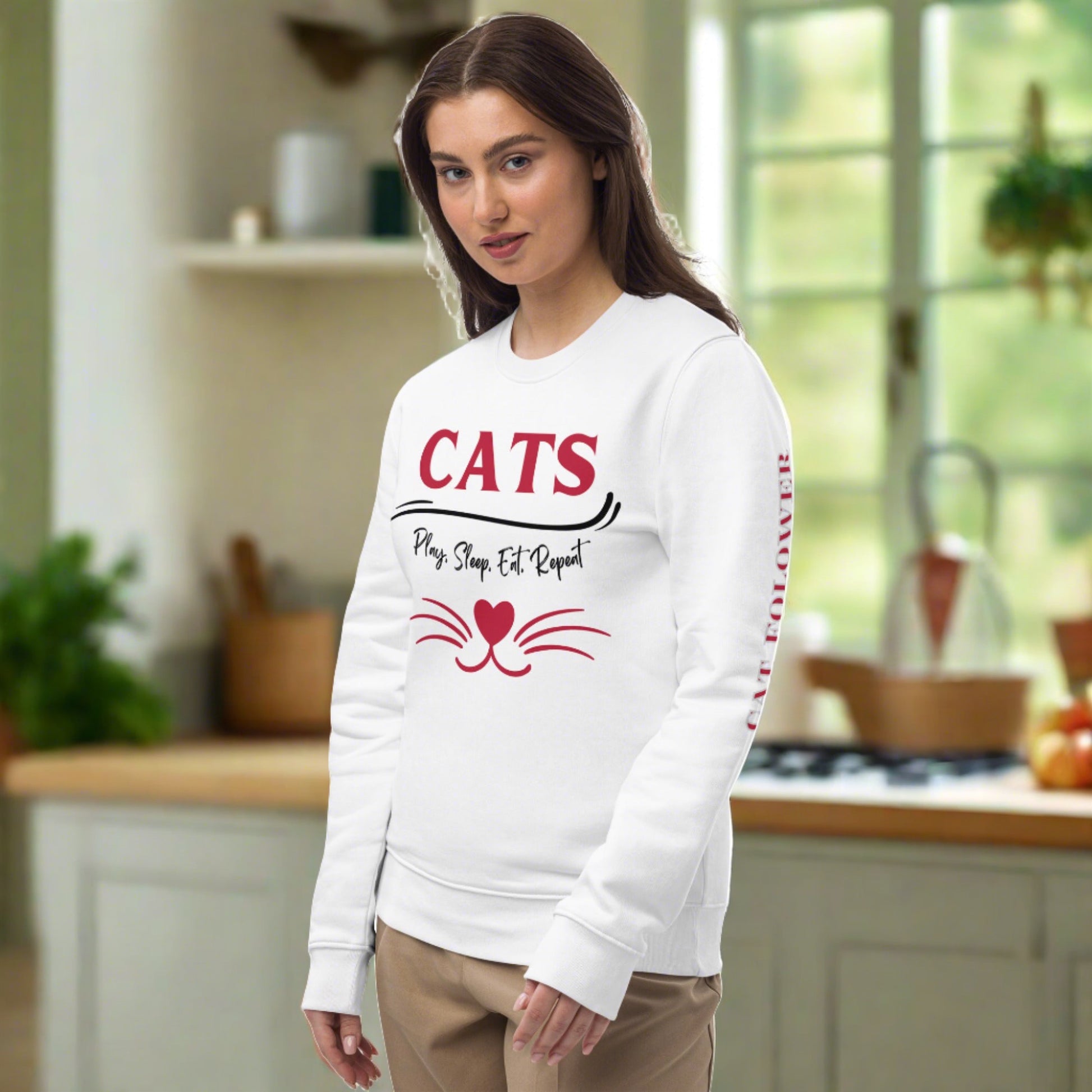 Cats play, eat, sleep, sweatshirt - Fitz & Willow