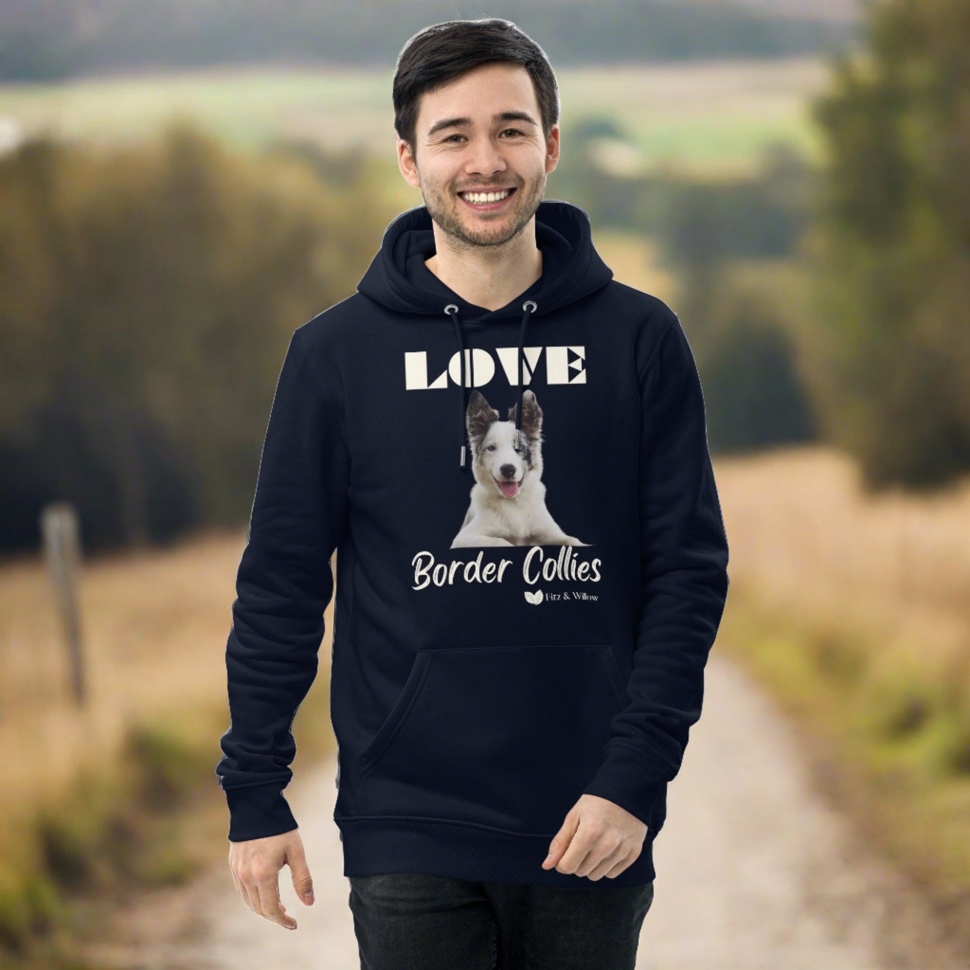 Border Collie lovers eco hoodie, - Fitz & Willow