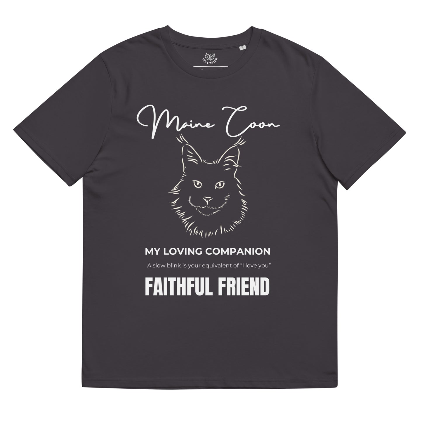 Maine Coon print, unisex organic t-shirt - Fitz & Willow