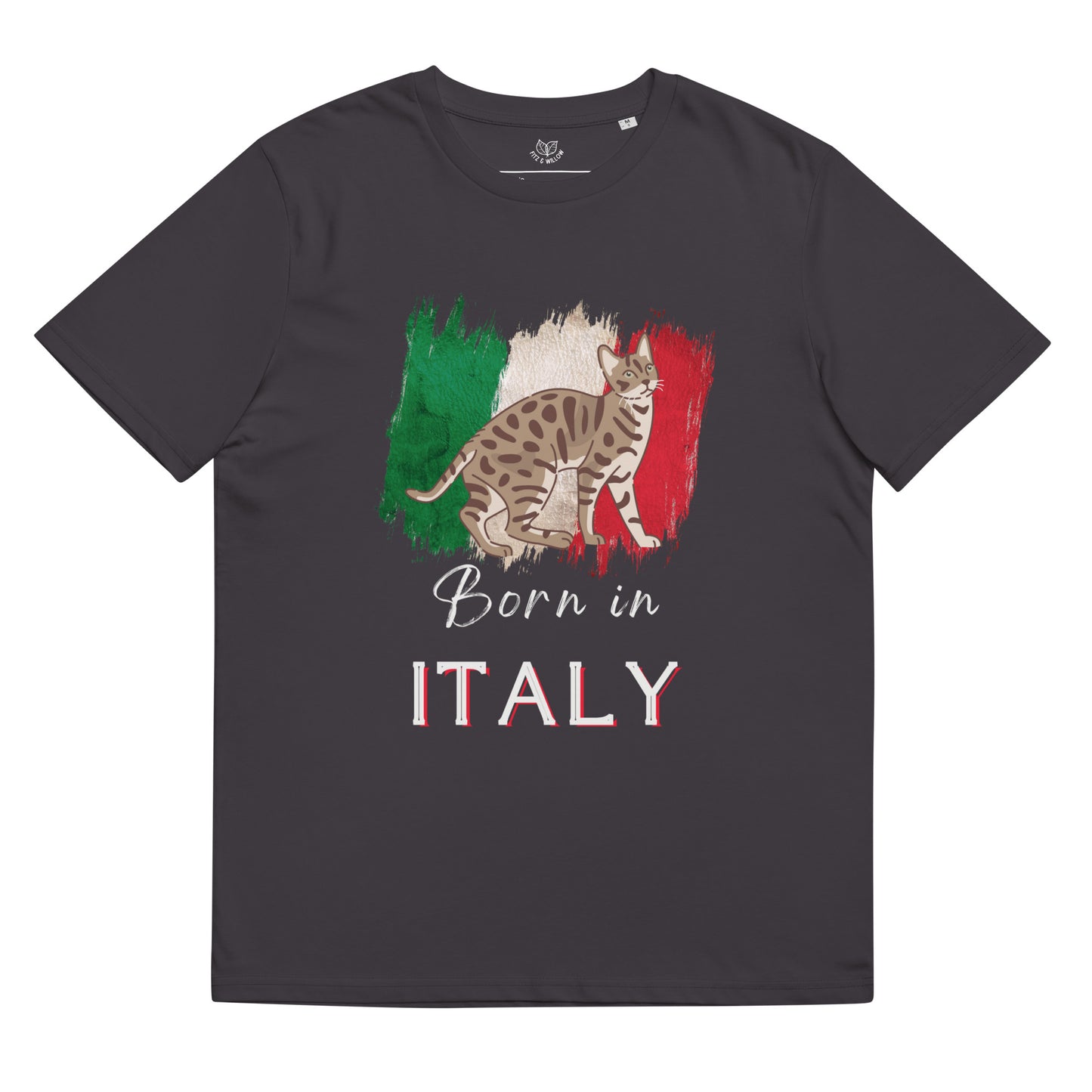 Italian flag and cat, Unisex organic cotton t-shirt - Fitz & Willow