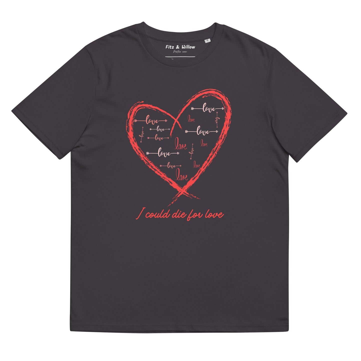 Unisex sustainable t-shirt, Only Love heart - Fitz & Willow