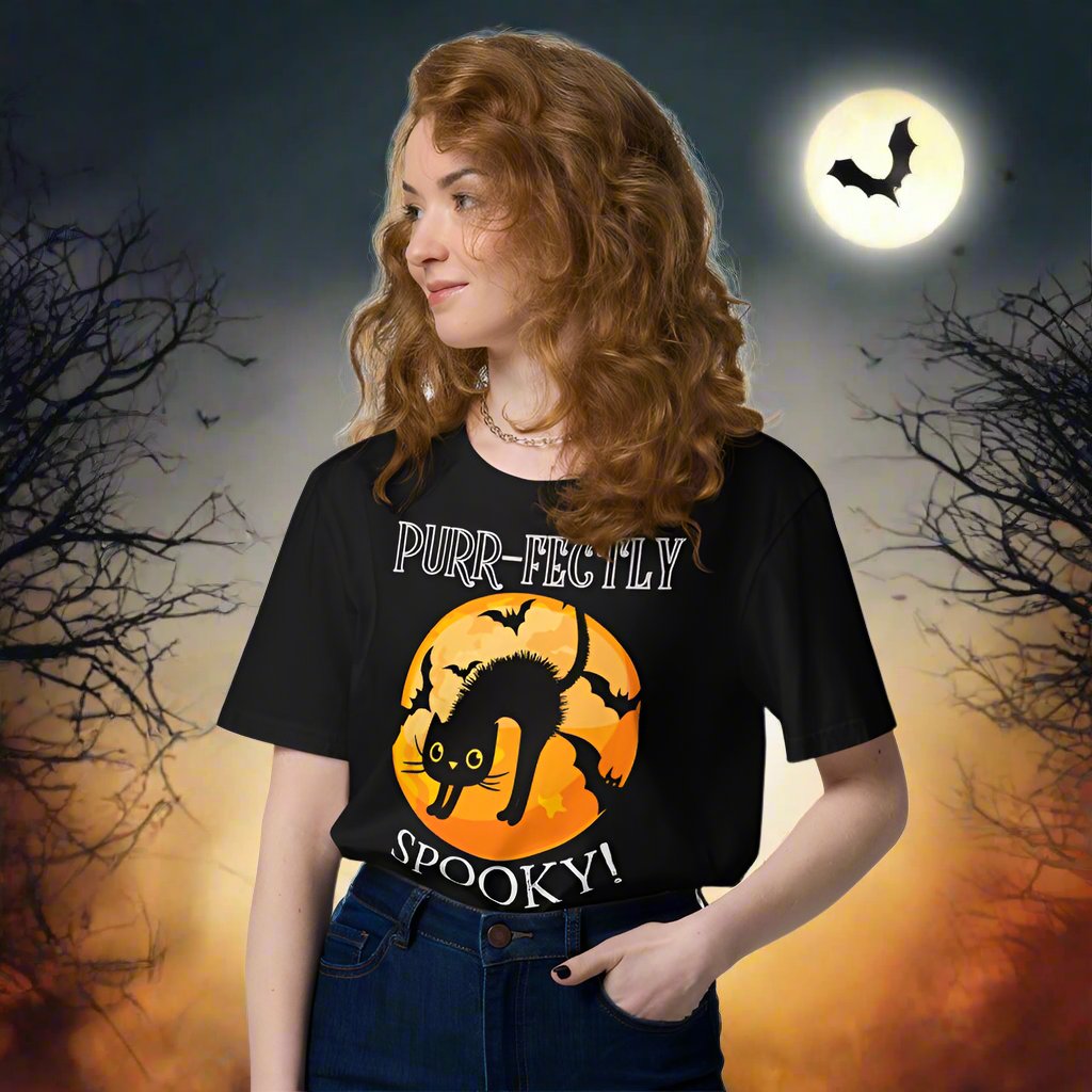 Purr-fectly Spooky Cat Organic Cotton T-Shirt - Fitz & Willow