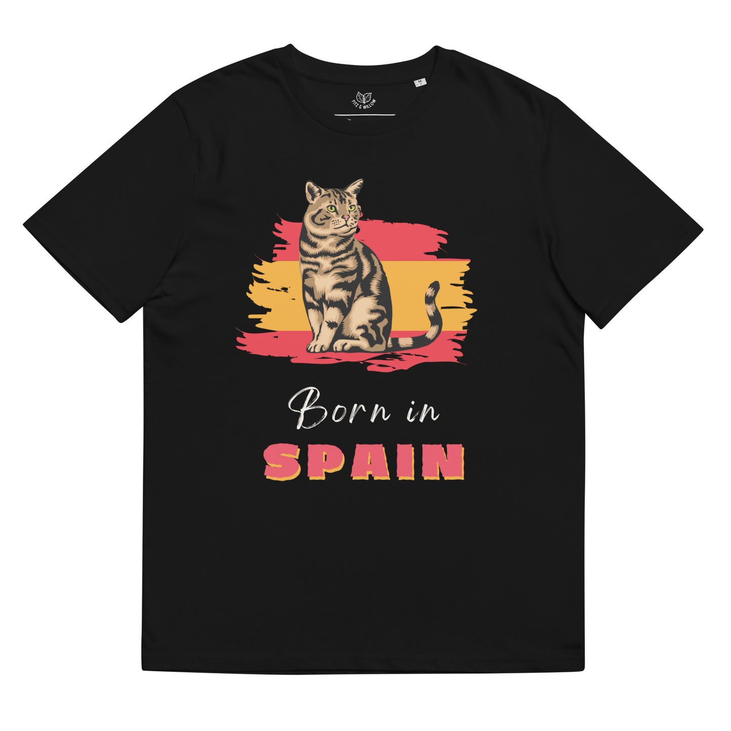 Spanish flag and cat, Unisex organic cotton t-shirt - Fitz & Willow