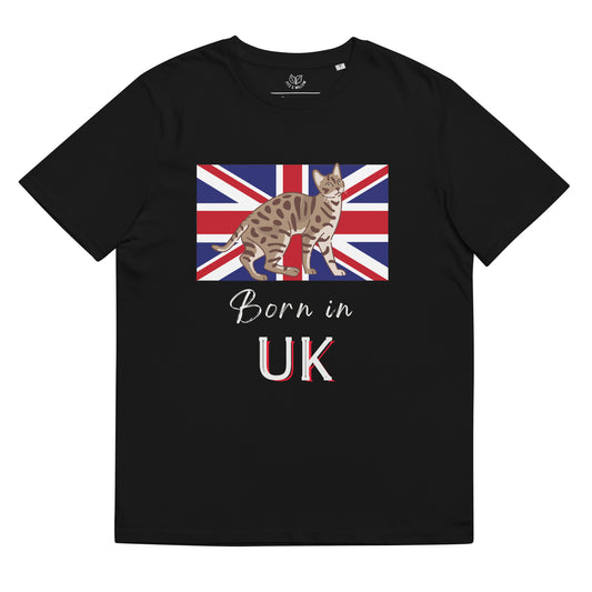 UK flag and cat, Unisex organic t-shirt - Fitz & Willow