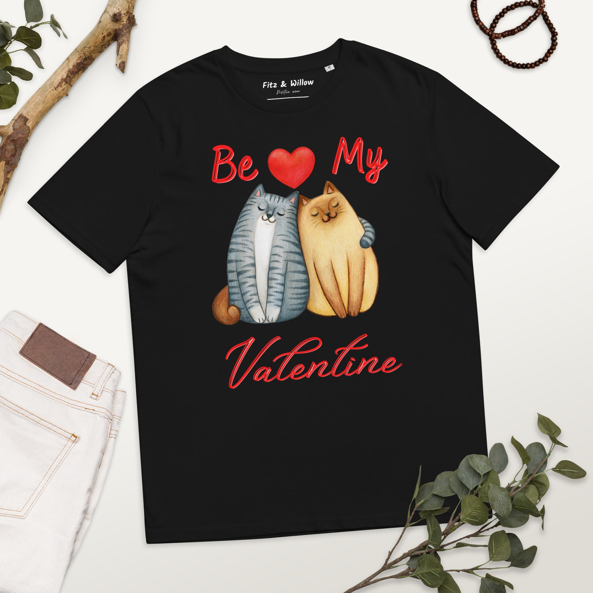 Unisex organic cotton t-shirt, Be my Valentine - Fitz & Willow