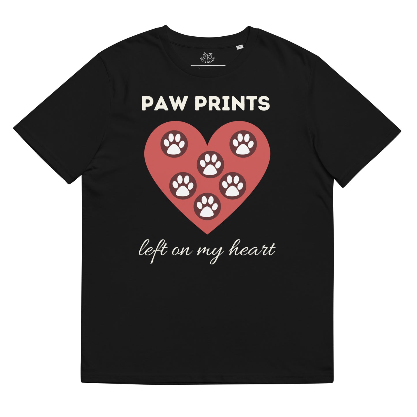 Paw prints on my heart, organic cotton t-shirt - Fitz & Willow