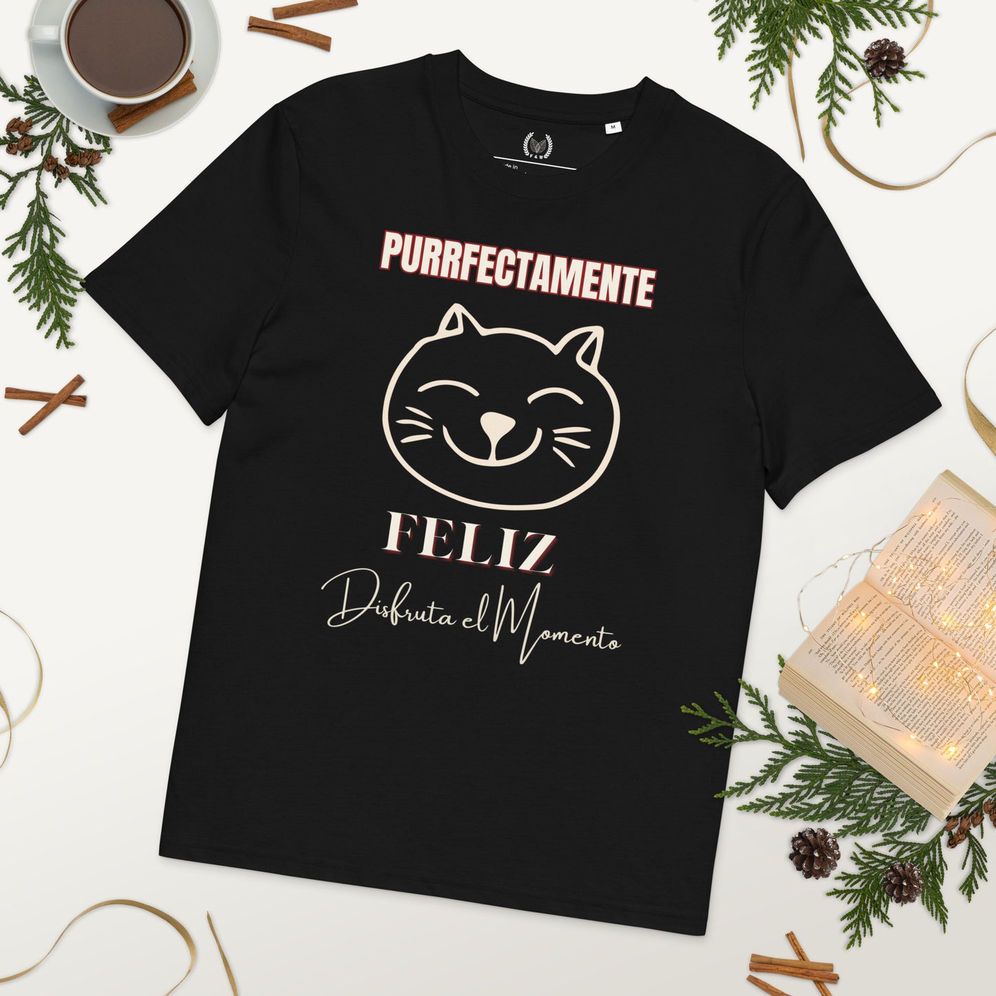 Happy Cat T-Shirt | Purrfectly Happy, Vegan & Organic - Fitz & Willow