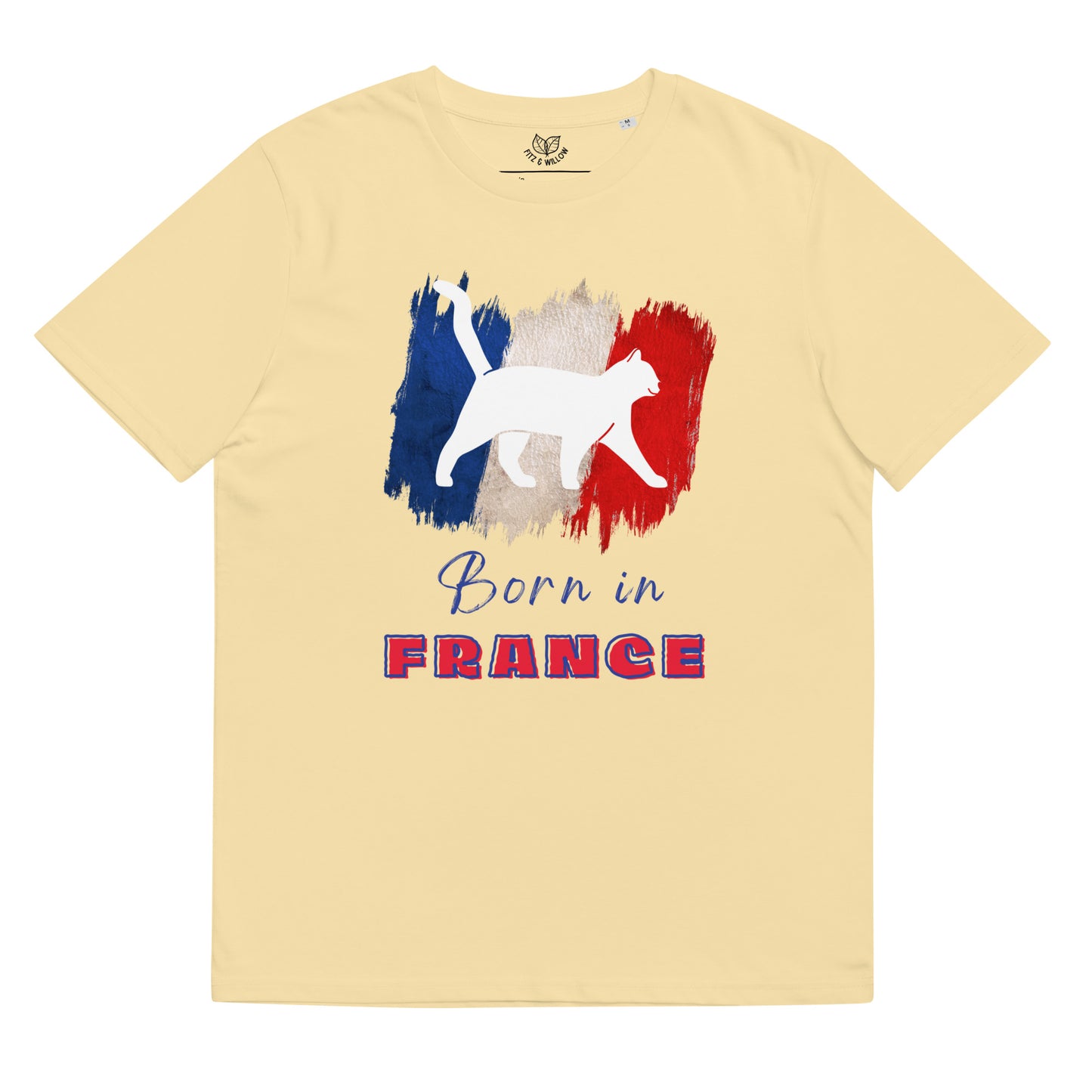 French flag & cat, unisex organic t-shirt - Fitz & Willow