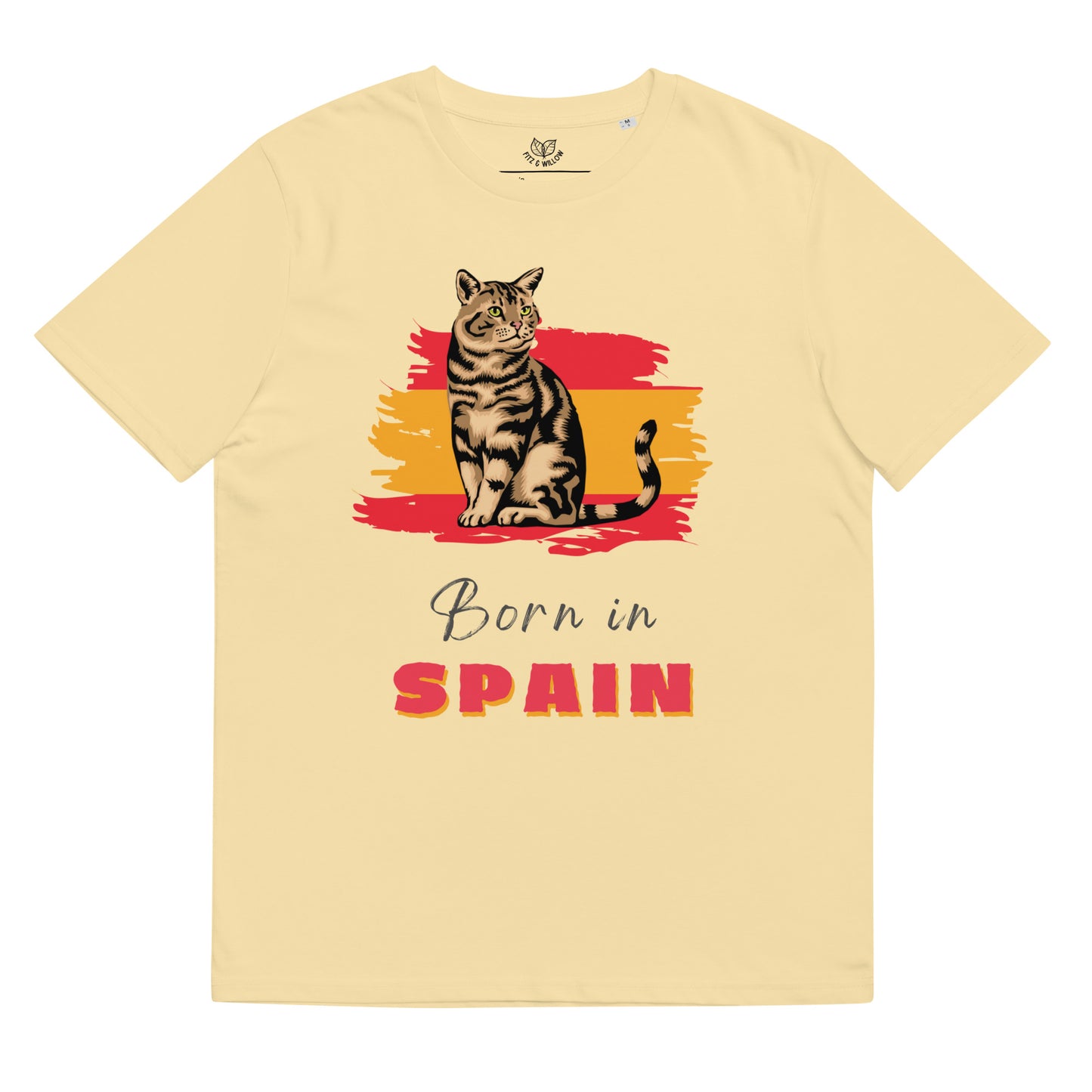 Spanish flag and cat, Unisex organic cotton t-shirt - Fitz & Willow