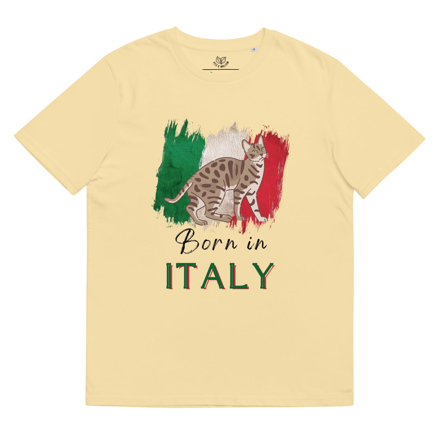 Italian flag and cat, Unisex organic cotton t-shirt - Fitz & Willow