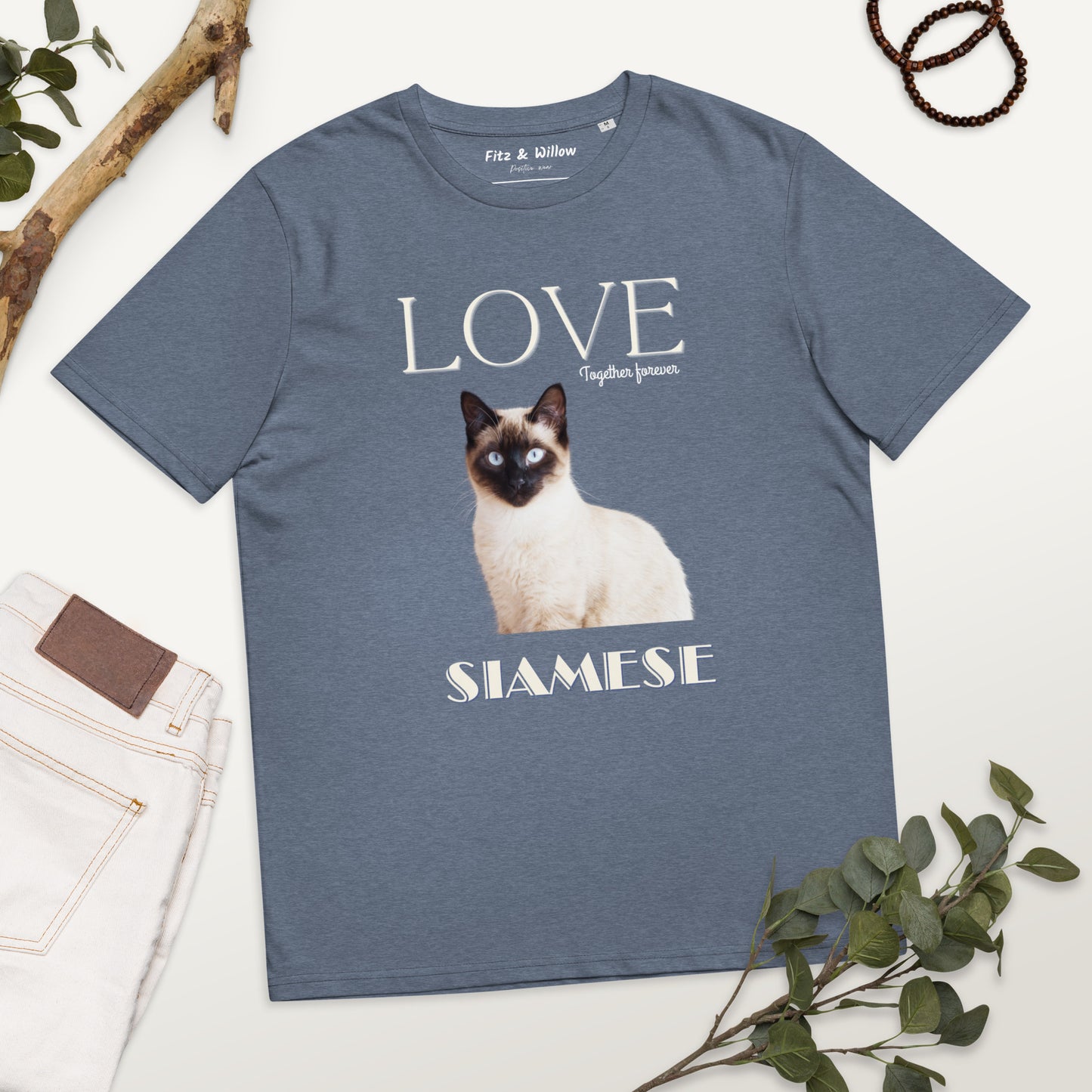 Siamese Cat, sustainable t-shirt, - Fitz & Willow