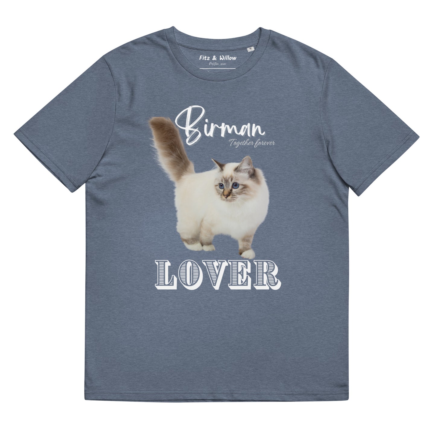 Birman Cat Lover, organic cotton t-shirt. with Birman cat print - Fitz & Willow