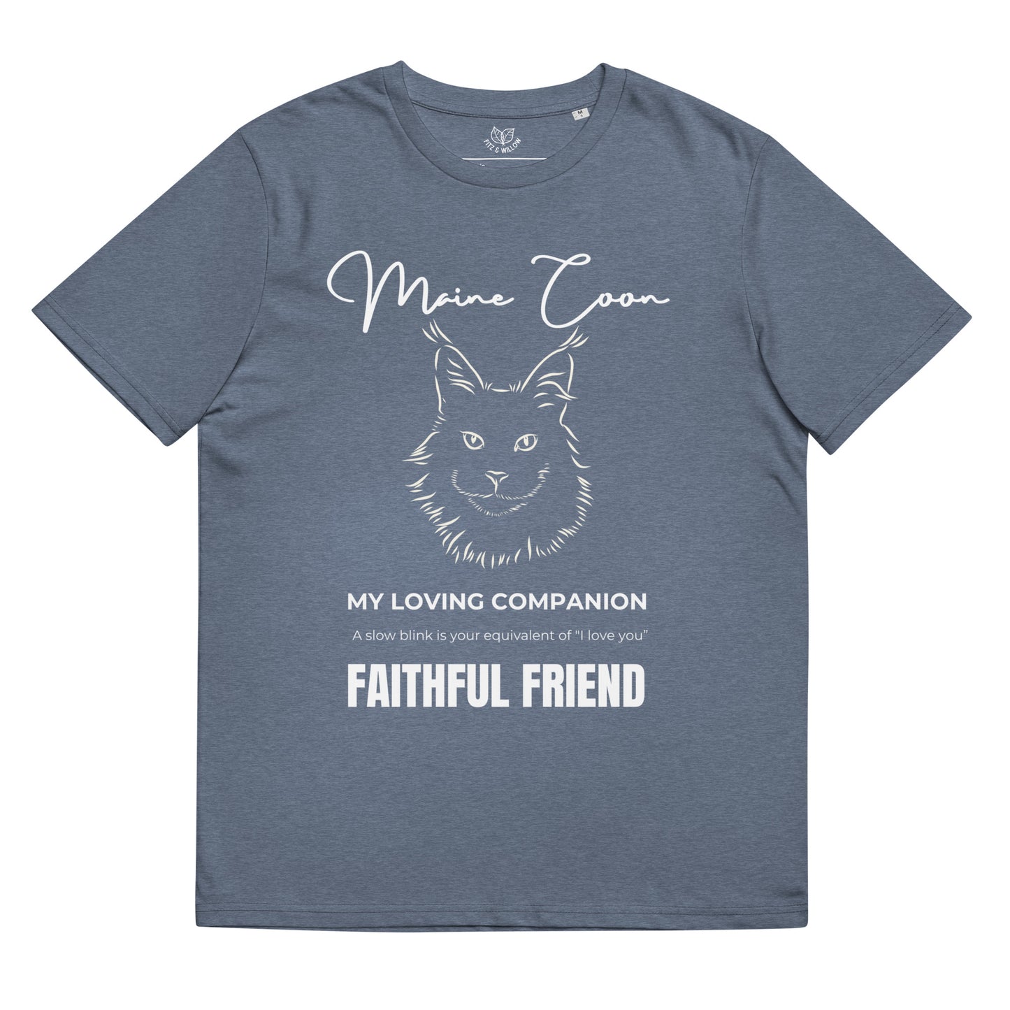 Maine Coon print, unisex organic t-shirt - Fitz & Willow