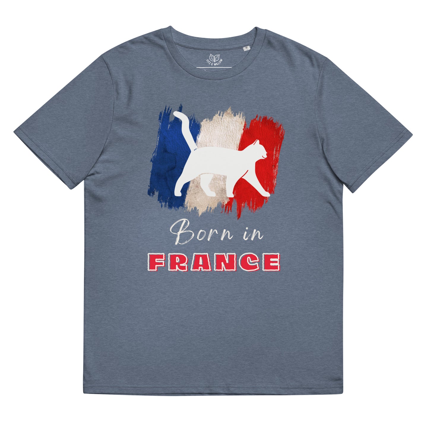 French flag & cat, unisex organic t-shirt - Fitz & Willow