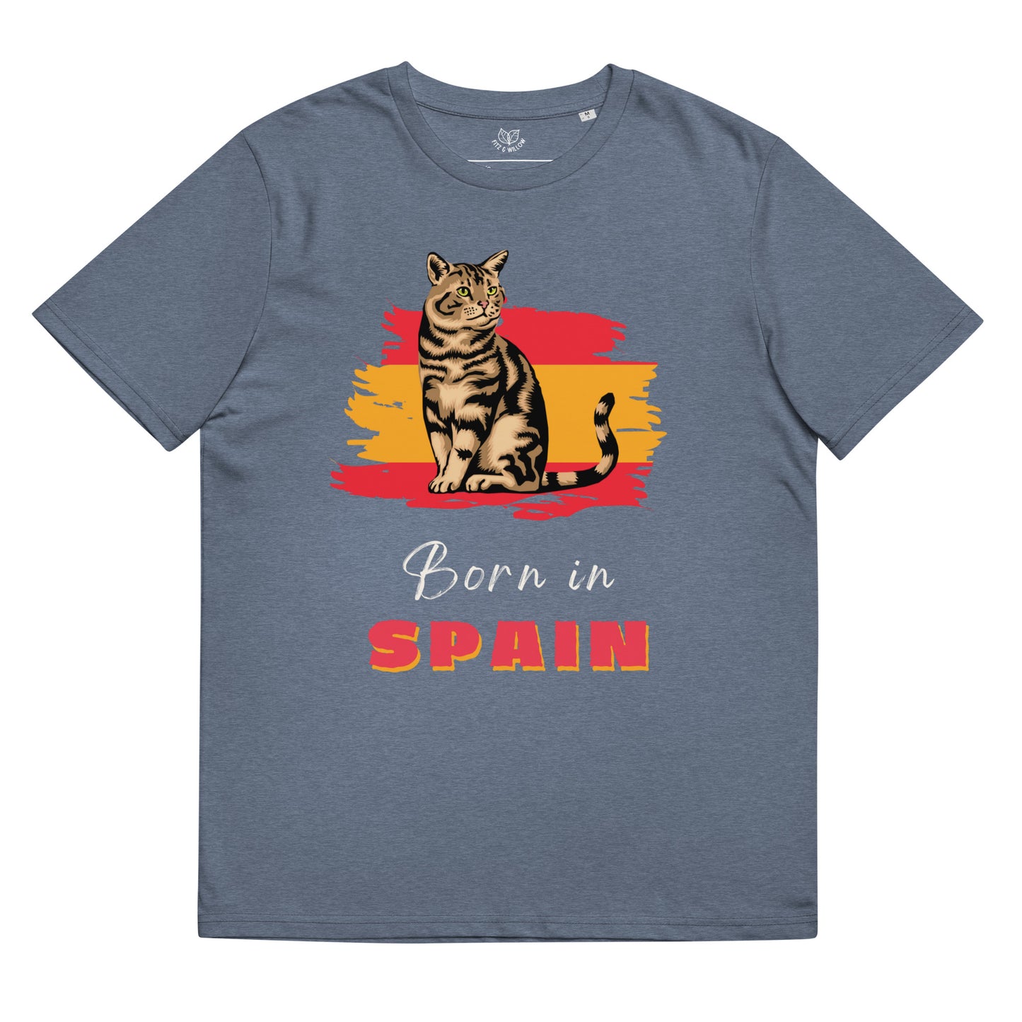 Spanish flag and cat, Unisex organic cotton t-shirt - Fitz & Willow