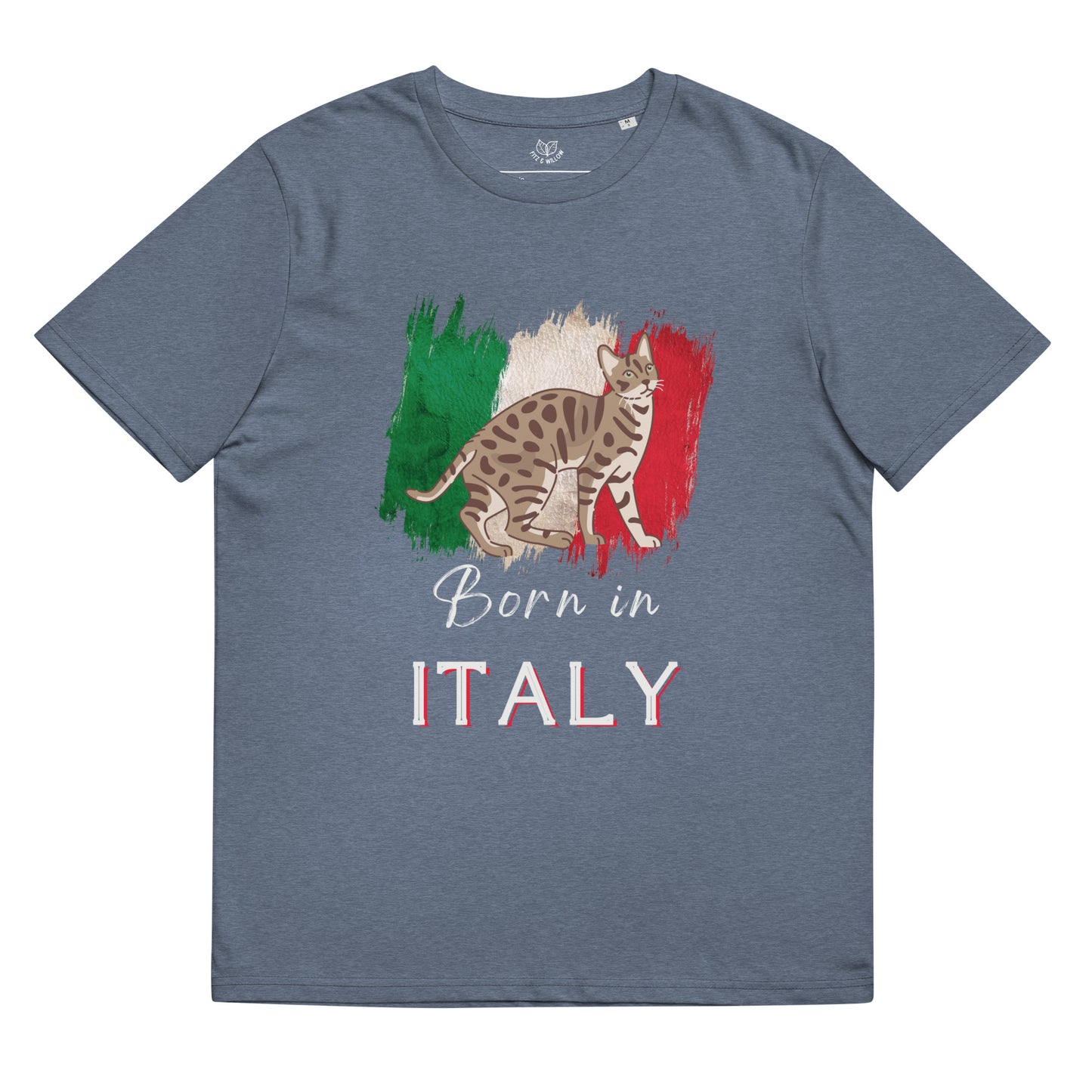 Italian flag and cat, Unisex organic cotton t-shirt - Fitz & Willow