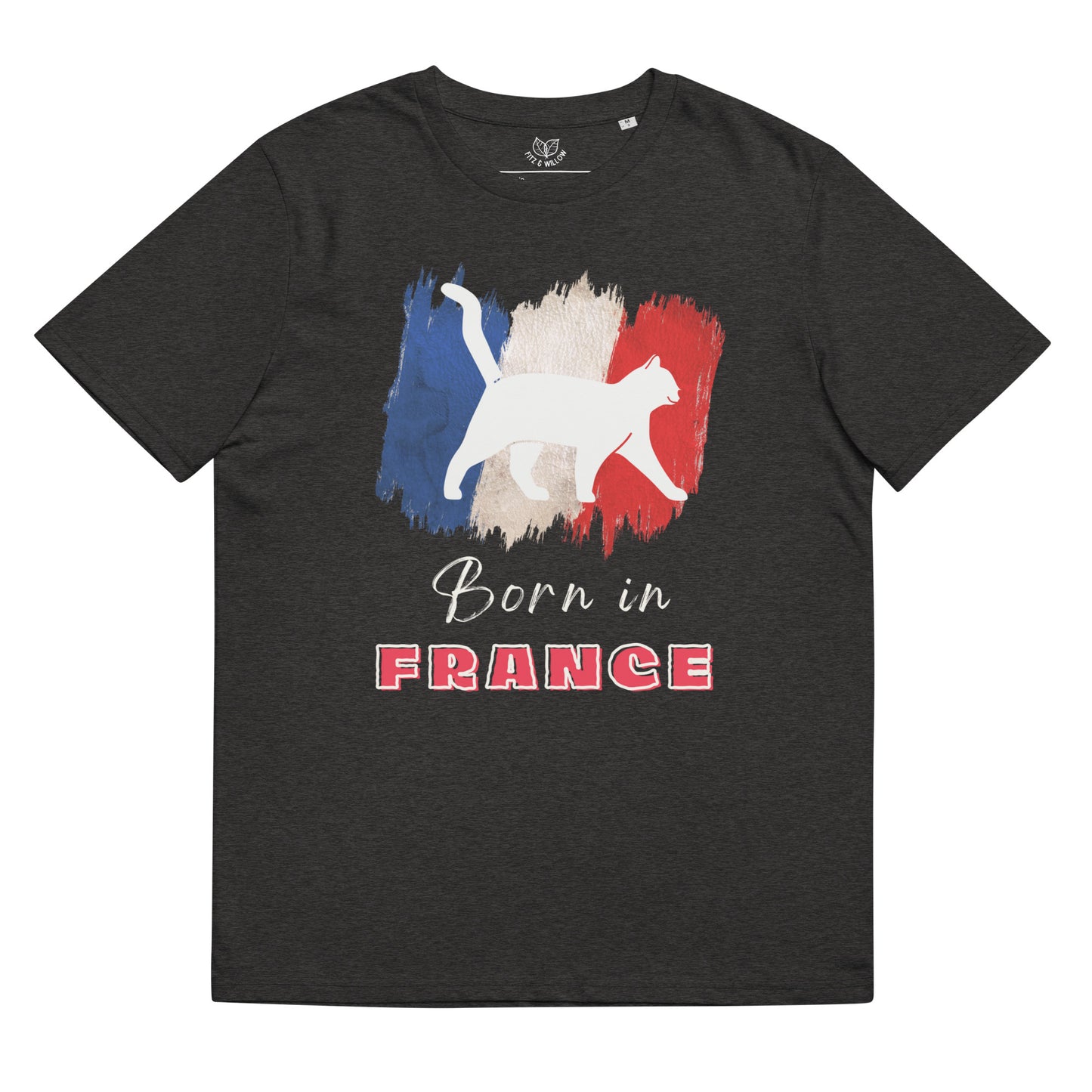 French flag & cat, unisex organic t-shirt - Fitz & Willow