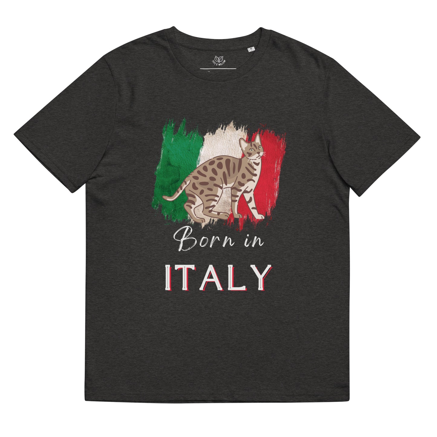 Italian flag and cat, Unisex organic cotton t-shirt - Fitz & Willow