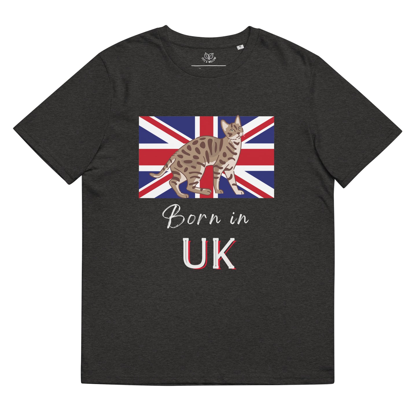 UK flag and cat, Unisex organic t-shirt - Fitz & Willow