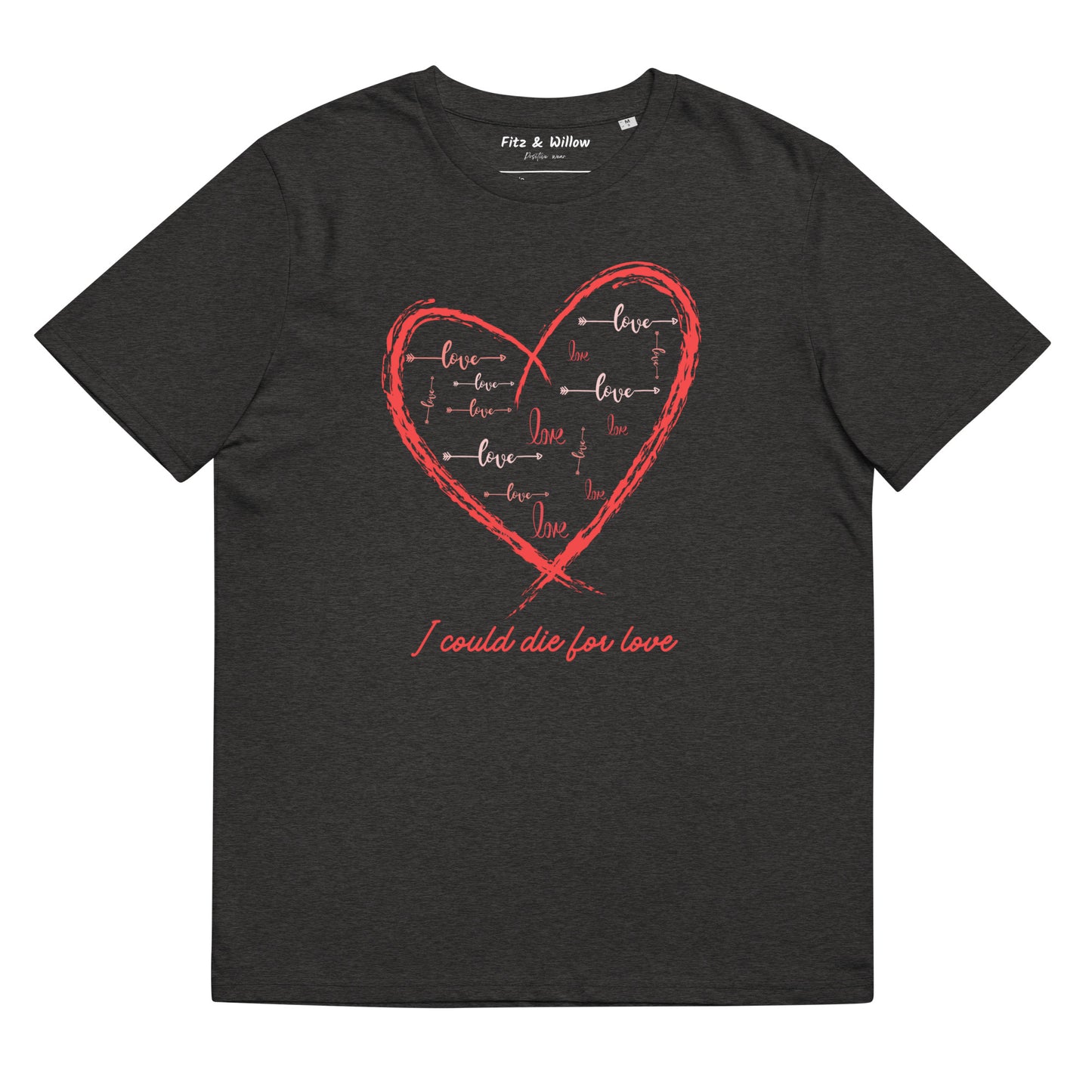 Unisex sustainable t-shirt, Only Love heart - Fitz & Willow