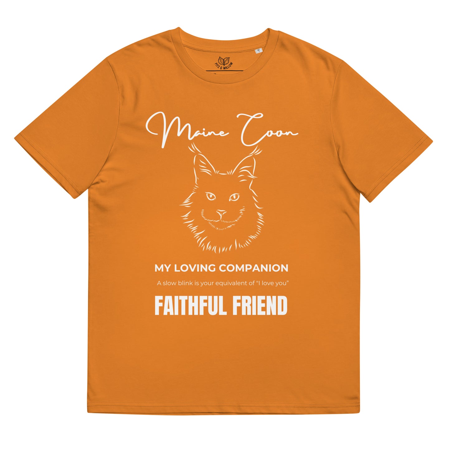 Maine Coon print, unisex organic t-shirt - Fitz & Willow