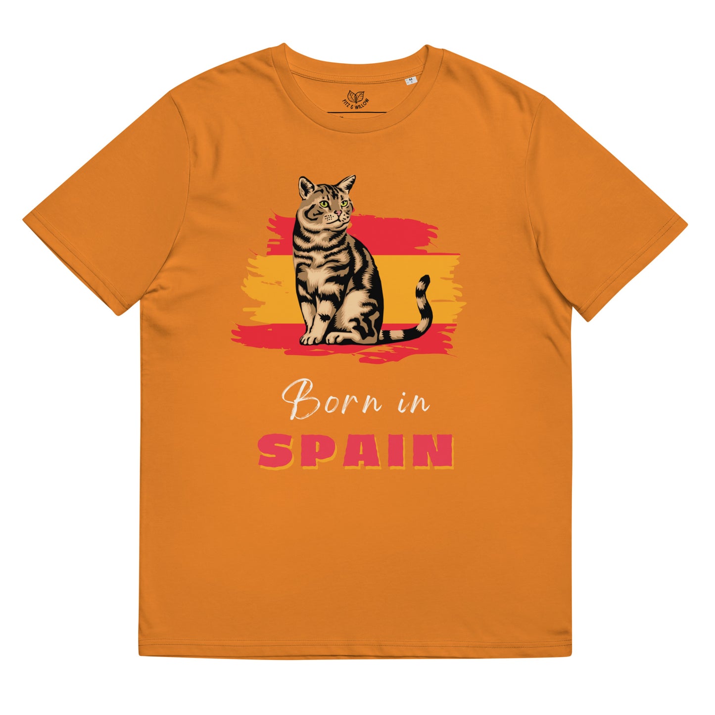 Spanish flag and cat, Unisex organic cotton t-shirt - Fitz & Willow