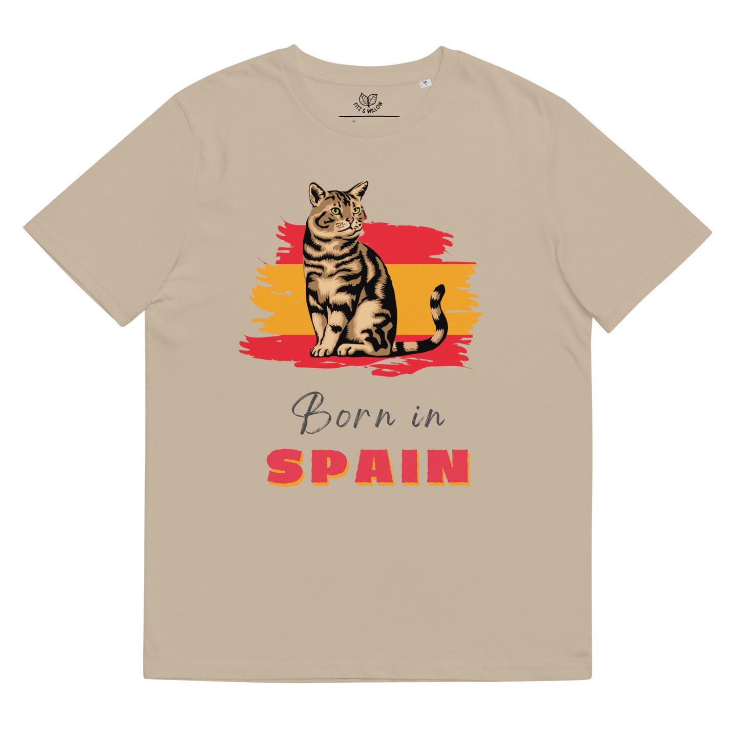 Spanish flag and cat, Unisex organic cotton t-shirt - Fitz & Willow