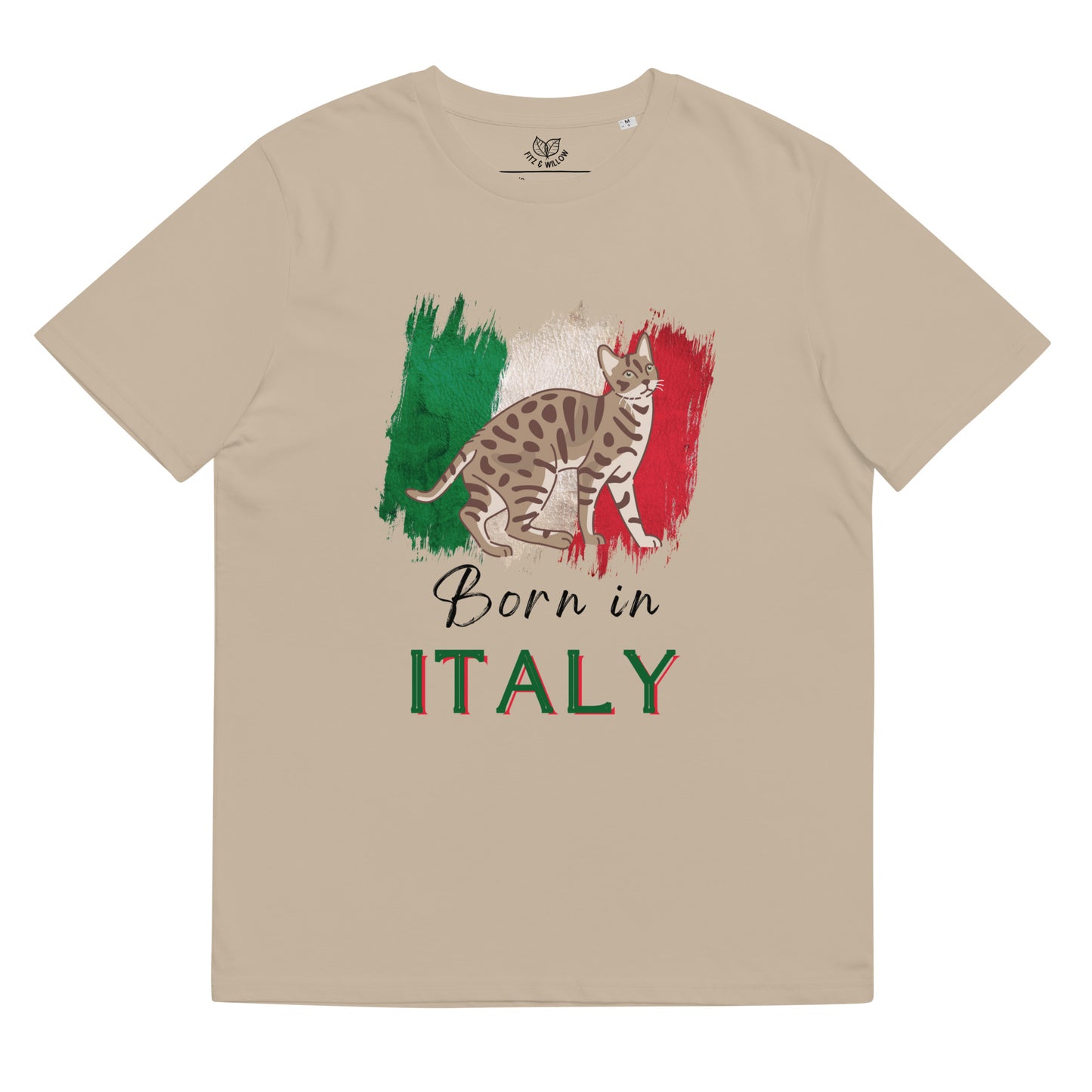 Italian flag and cat, Unisex organic cotton t-shirt - Fitz & Willow