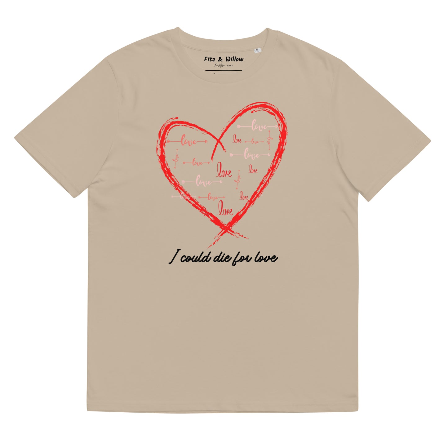 Unisex sustainable t-shirt, Only Love heart - Fitz & Willow