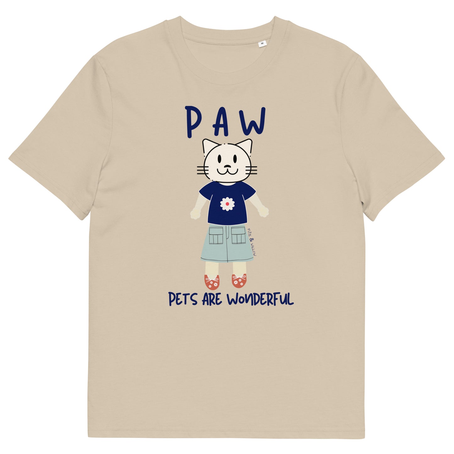 PAW, Cat themed organic t-shirt - Fitz & Willow