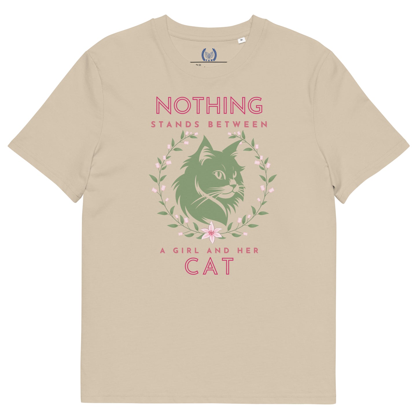 Eco-friendly t-shirt with cat print, Nothing Stands Between - Fitz & Willow